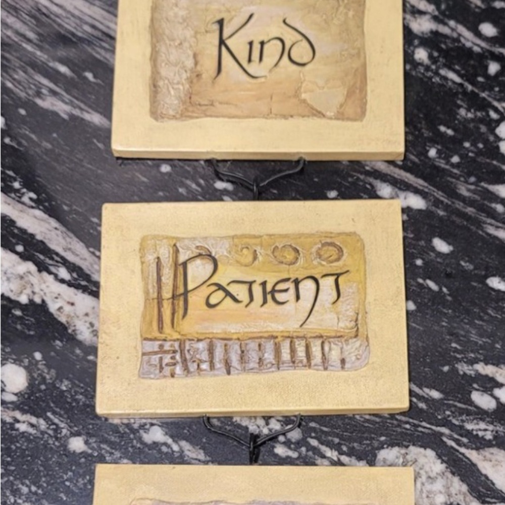 Home Interiors-‎  Inspirational Wall Plaque Set - Cream and Brown Love